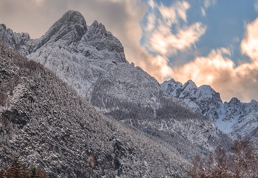 Spitzkofel & Drau nach erstem Schneefall
